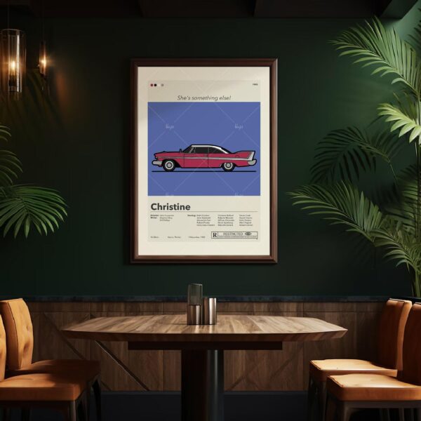 Mid-century modern Christine movie poster with retro design elements