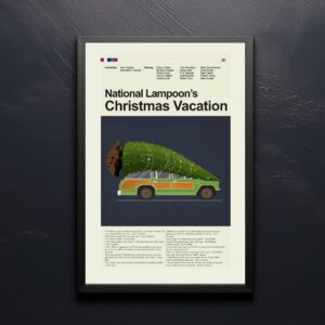 Mid-century modern Christmas Vacation '91 movie poster with vintage advertising style