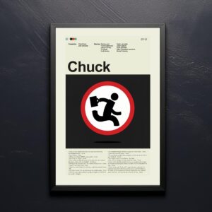 Mid-century modern Chuck movie poster with retro design elements