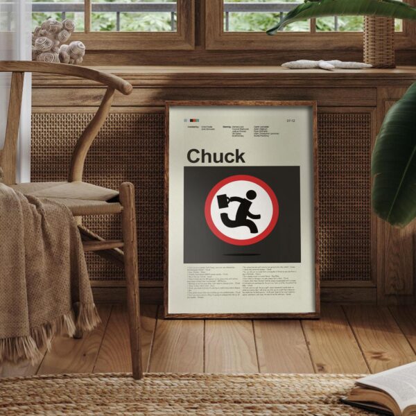 Mid-century modern Chuck movie poster with retro design elements