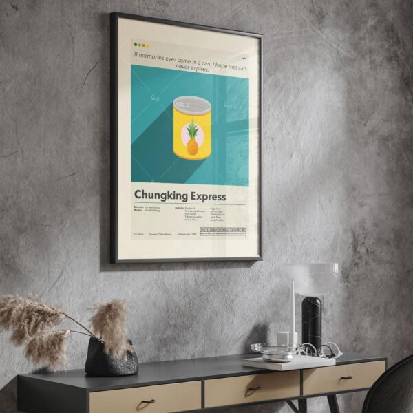 Chungking Express movie poster in mid-century modern design style