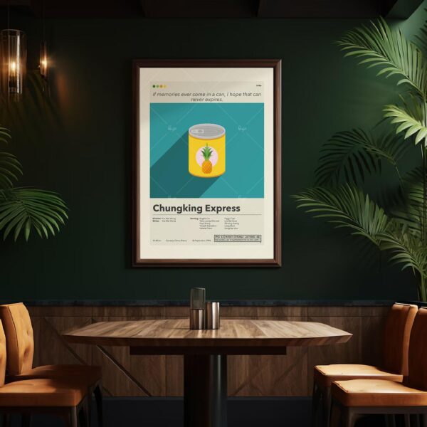 Chungking Express movie poster in mid-century modern design style