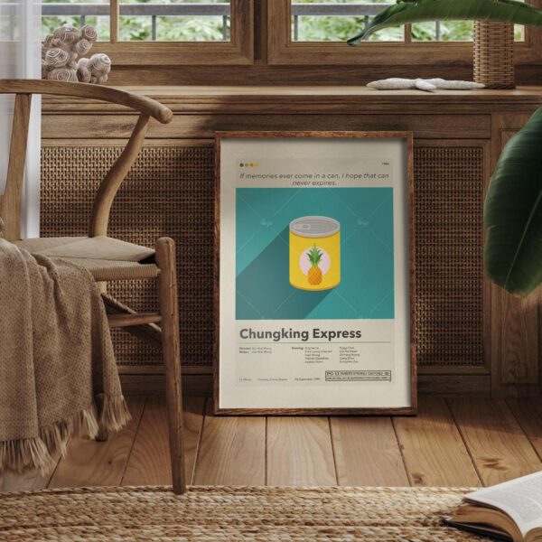 Chungking Express movie poster in mid-century modern design style