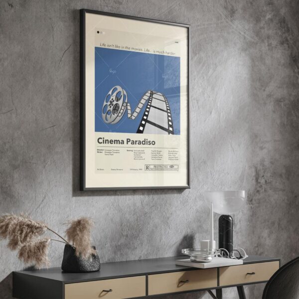 Mid-century modern Cinema Paradiso limited edition movie poster