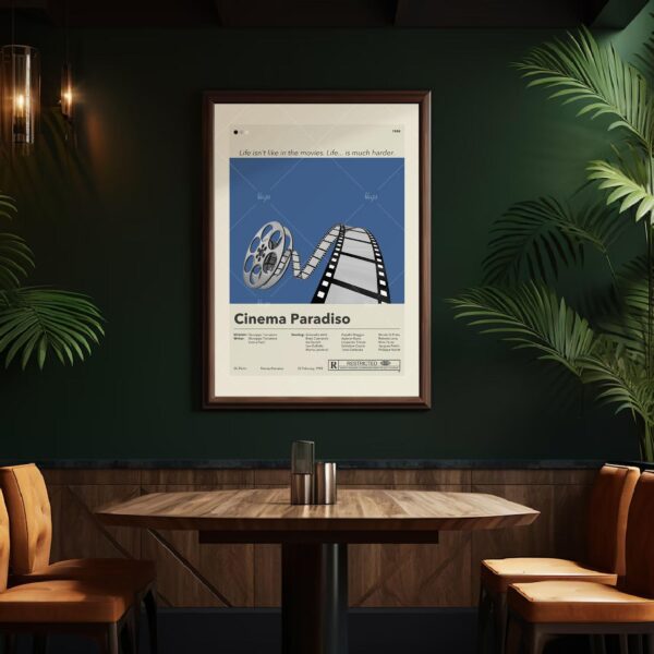 Mid-century modern Cinema Paradiso limited edition movie poster