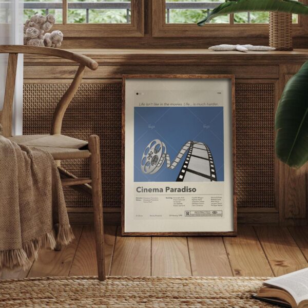 Mid-century modern Cinema Paradiso limited edition movie poster