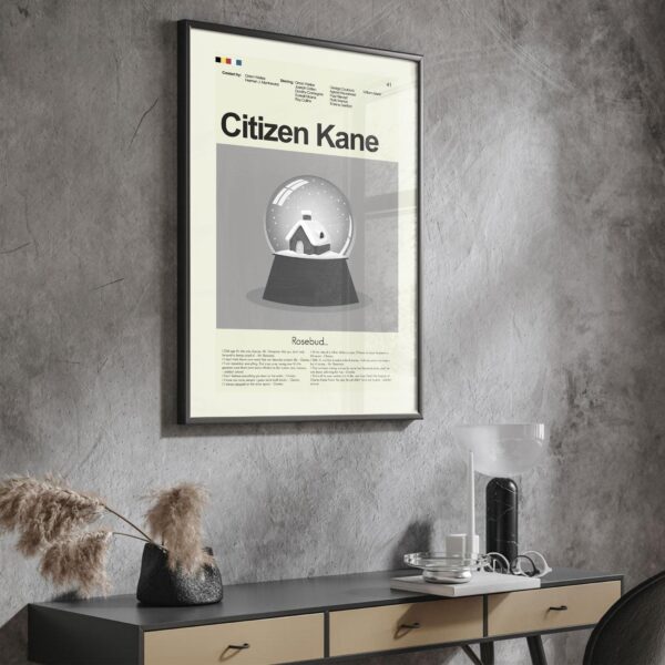Citizen Kane movie poster in mid-century modern house style