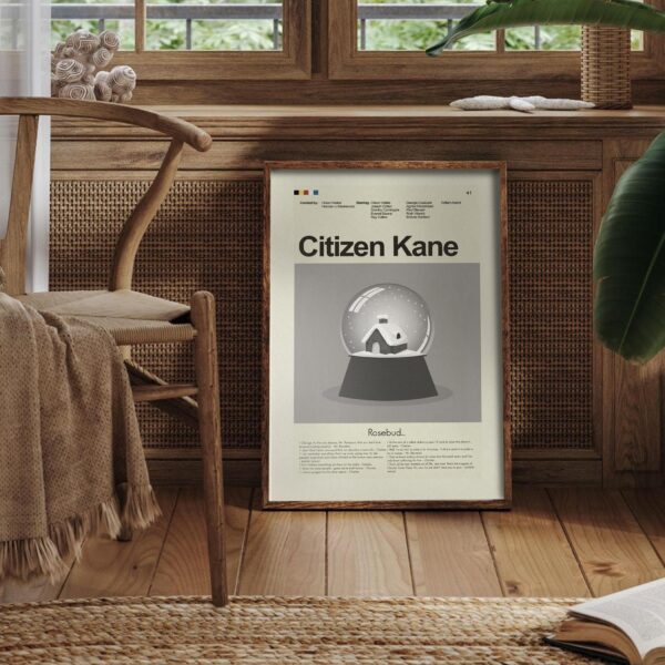 Citizen Kane movie poster in mid-century modern house style