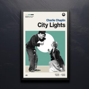 City Lights Movie Poster - vintage mid-century artwork