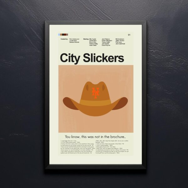 Vintage mid-century modern City Slickers movie poster design