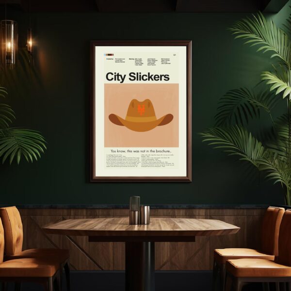 Vintage mid-century modern City Slickers movie poster design