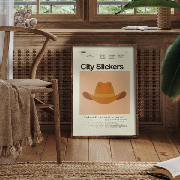 Vintage mid-century modern City Slickers movie poster design