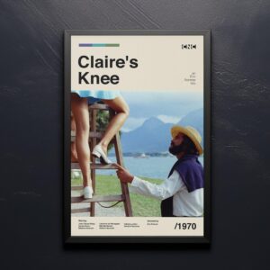 Claire's Knee Movie Poster - mid-century artwork retro print