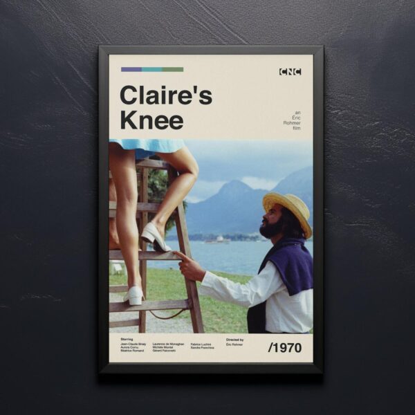 Claire's Knee Movie Poster - mid-century artwork retro print