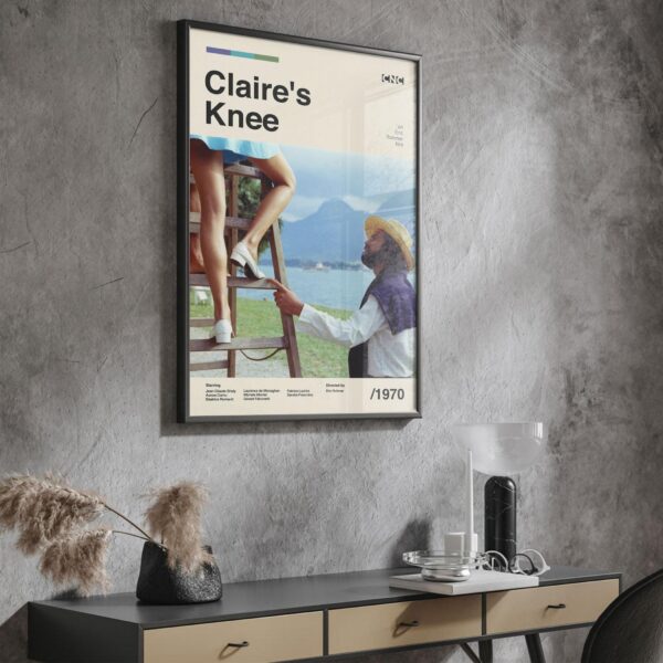 Claire's Knee Movie Poster - mid-century artwork retro print