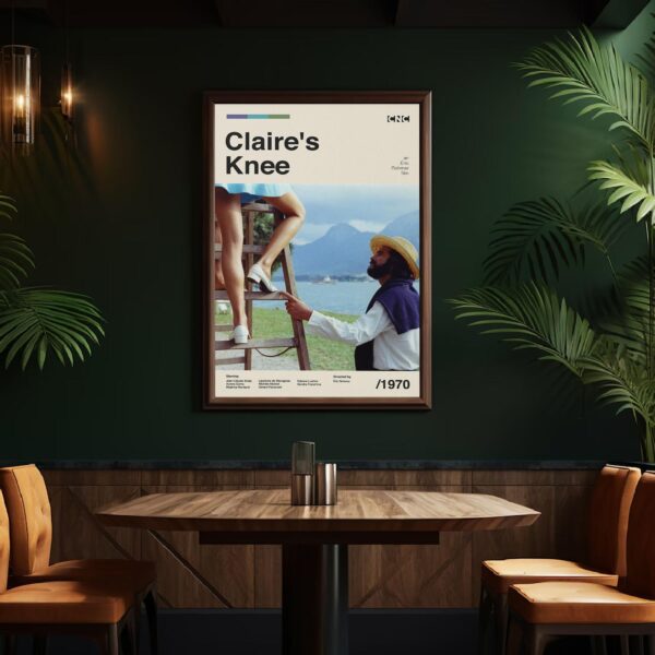 Claire's Knee Movie Poster - mid-century artwork retro print