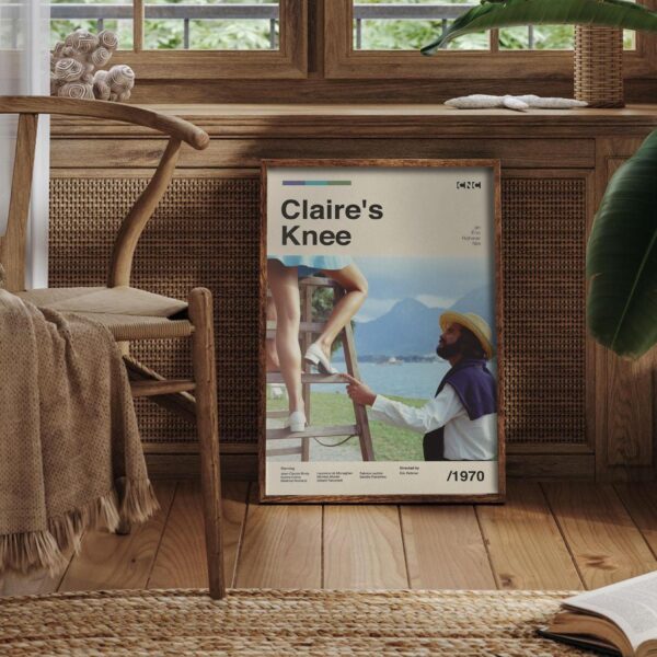 Claire's Knee Movie Poster - mid-century artwork retro print
