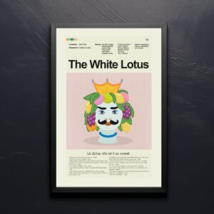Large mid-century modern movie poster of Clan of the White Lotus
