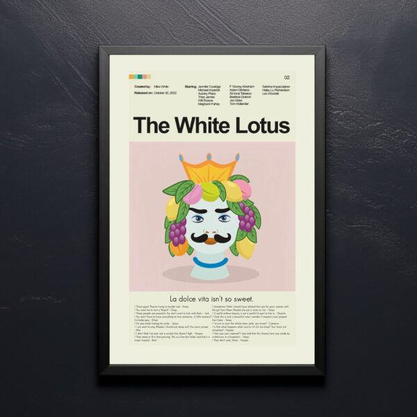 Large mid-century modern movie poster of Clan of the White Lotus
