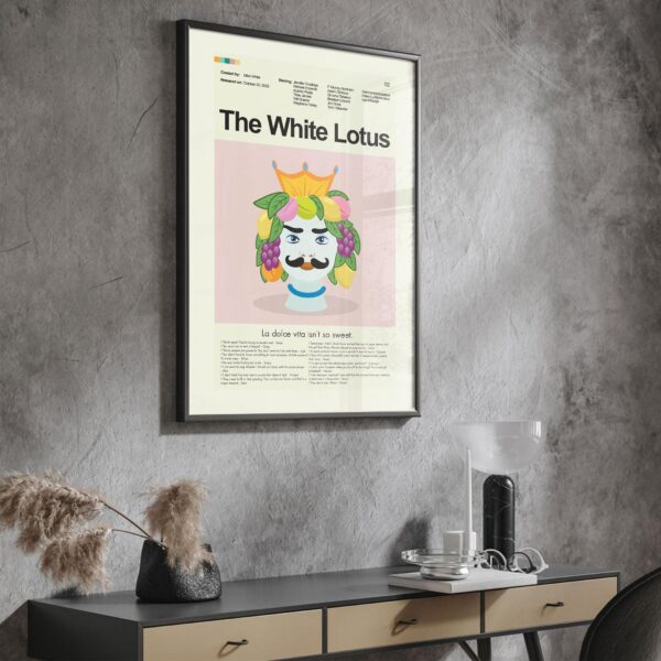 Large mid-century modern movie poster of Clan of the White Lotus