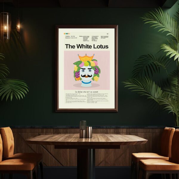 Large mid-century modern movie poster of Clan of the White Lotus