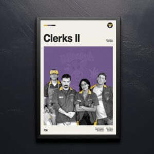 Clerks II movie poster retro artwork mid-century print