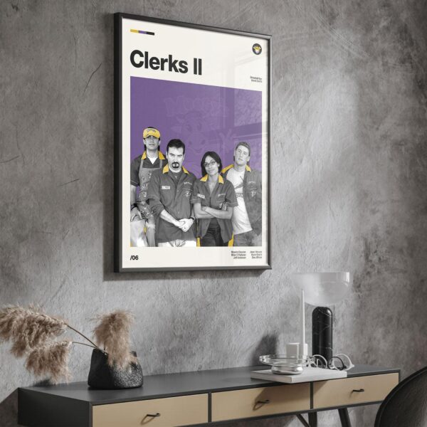 Clerks II movie poster retro artwork mid-century print