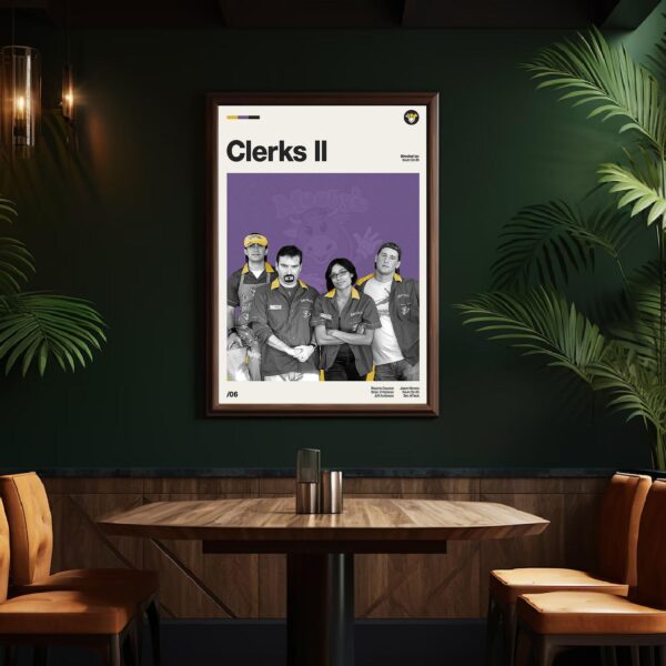 Clerks II movie poster retro artwork mid-century print