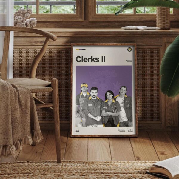 Clerks II movie poster retro artwork mid-century print