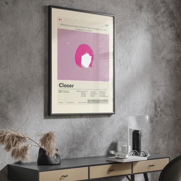 Vintage mid-century modern Closer movie poster artwork