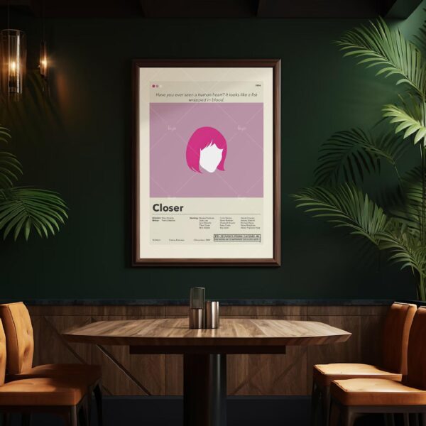 Vintage mid-century modern Closer movie poster artwork