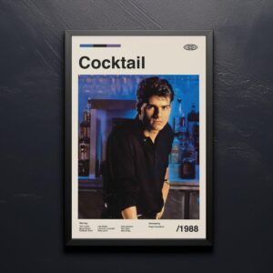 Mid-century modern Cocktail movie poster with vintage advertising design