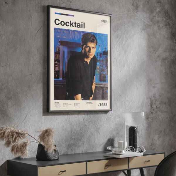 Mid-century modern Cocktail movie poster with vintage advertising design