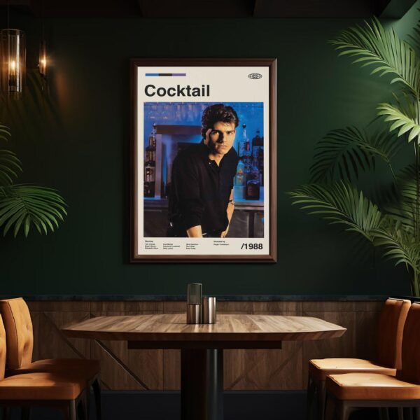 Mid-century modern Cocktail movie poster with vintage advertising design