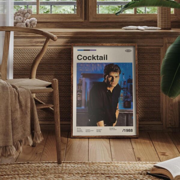 Mid-century modern Cocktail movie poster with vintage advertising design