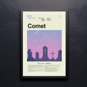 Mid-century modern poster of a house from the Comet movie