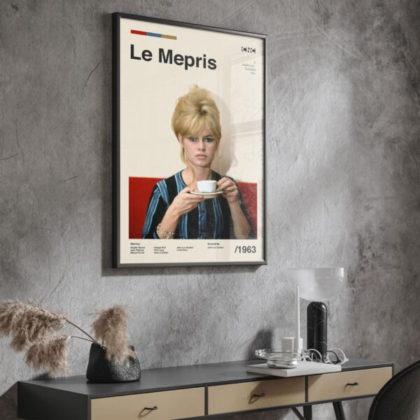 Mid-century modern graphic poster of the movie Contempt