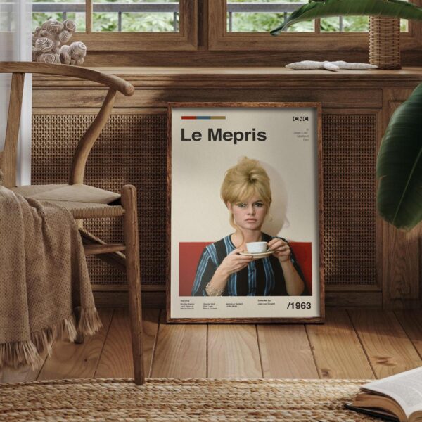 Mid-century modern graphic poster of the movie Contempt