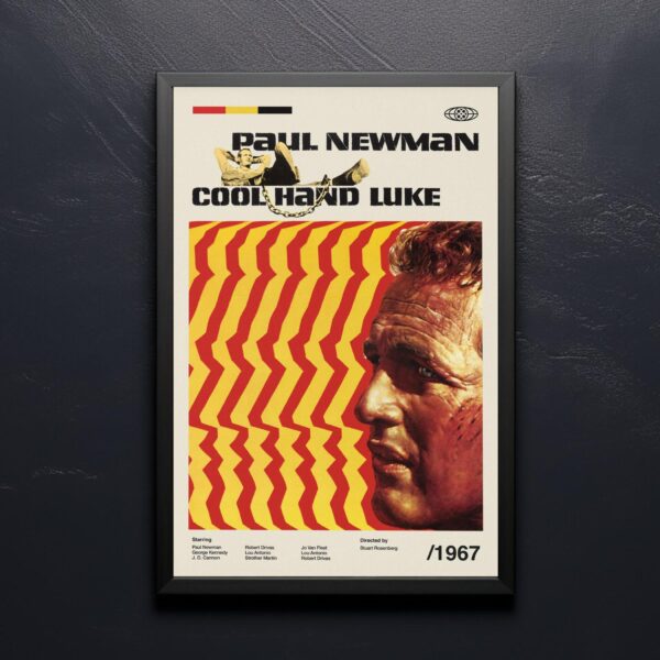 Cool Hand Luke movie poster with 20th Century Studios mid-century modern design