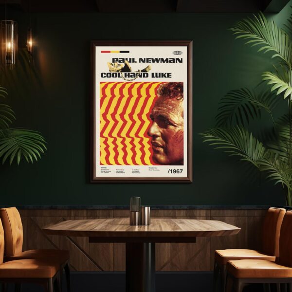 Cool Hand Luke movie poster with 20th Century Studios mid-century modern design