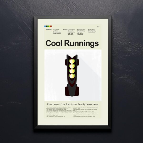 Mid-century modern Cool Runnings movie poster by 20th Century Studios