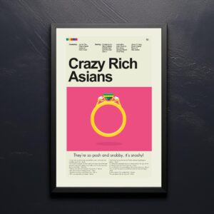 Mid-century modern style Crazy Rich Asians movie poster artwork