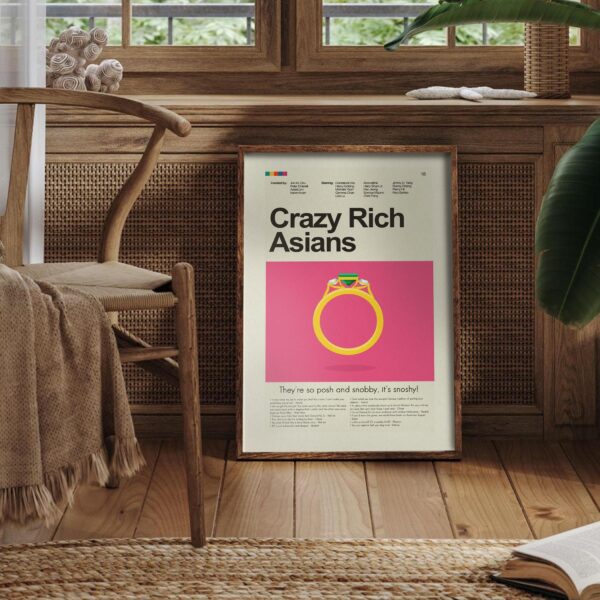 Mid-century modern style Crazy Rich Asians movie poster artwork