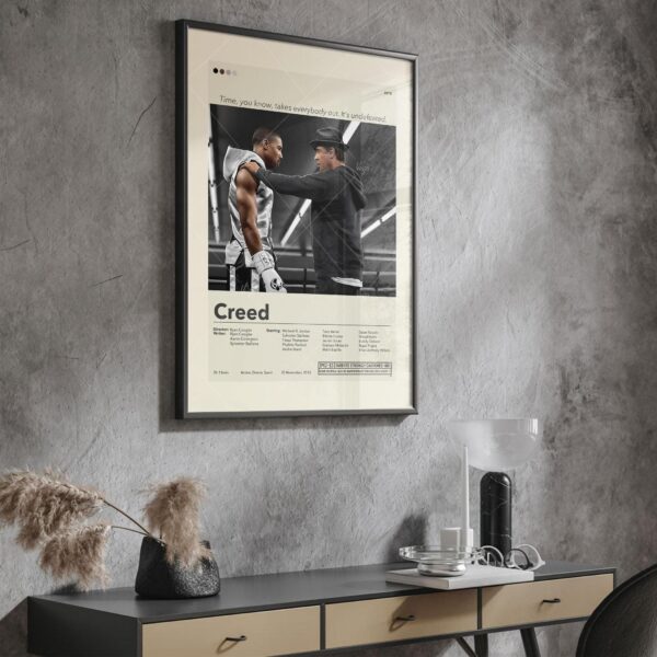 Mid-century modern style Creed movie poster with vintage graphic design