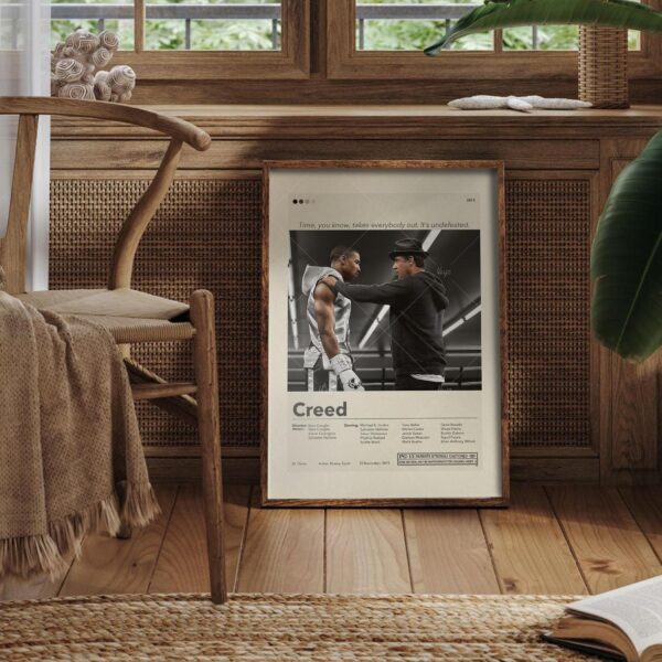 Mid-century modern style Creed movie poster with vintage graphic design