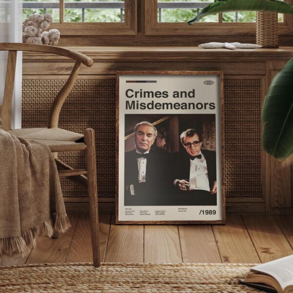 Mid-century modern Crimes and Misdemeanors movie poster design