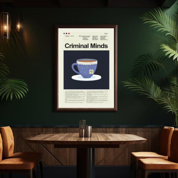 Criminal Minds movie poster in mid-century modern furniture style