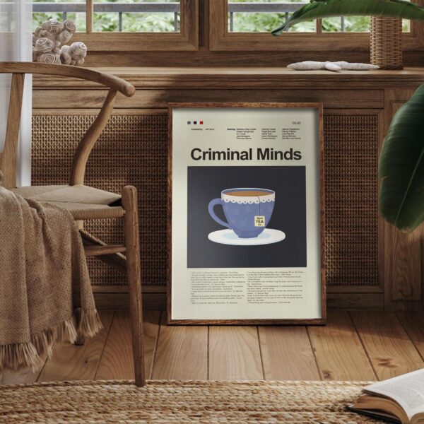 Criminal Minds movie poster in mid-century modern furniture style