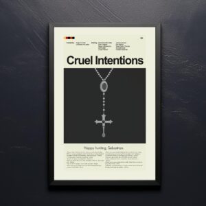 Mid-century modern Cruel Intentions movie poster art with vintage design