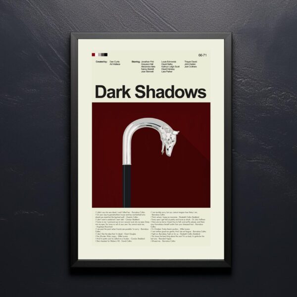 Dark Shadows vintage mid-century modern movie poster design